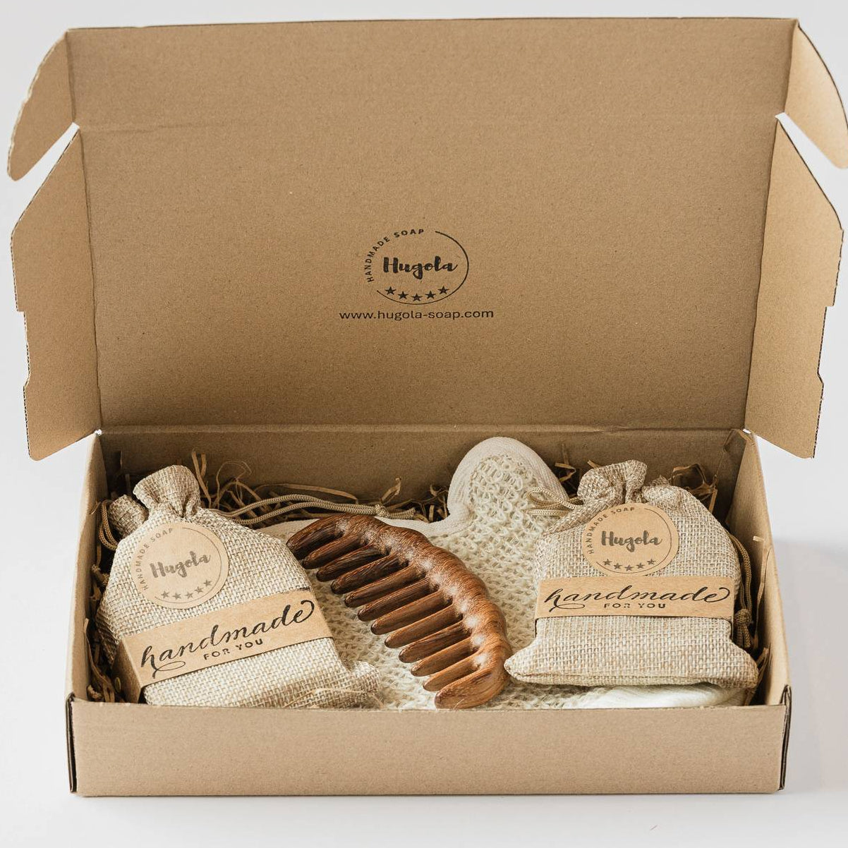 Gift Set Gabrielle palm‑free handmade soaps styled with natural wellness accessories