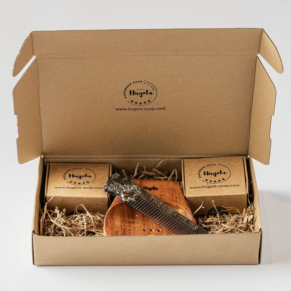 Gift Set Hugo palm‑free handmade soaps and grooming accessories styled for refined daily care
