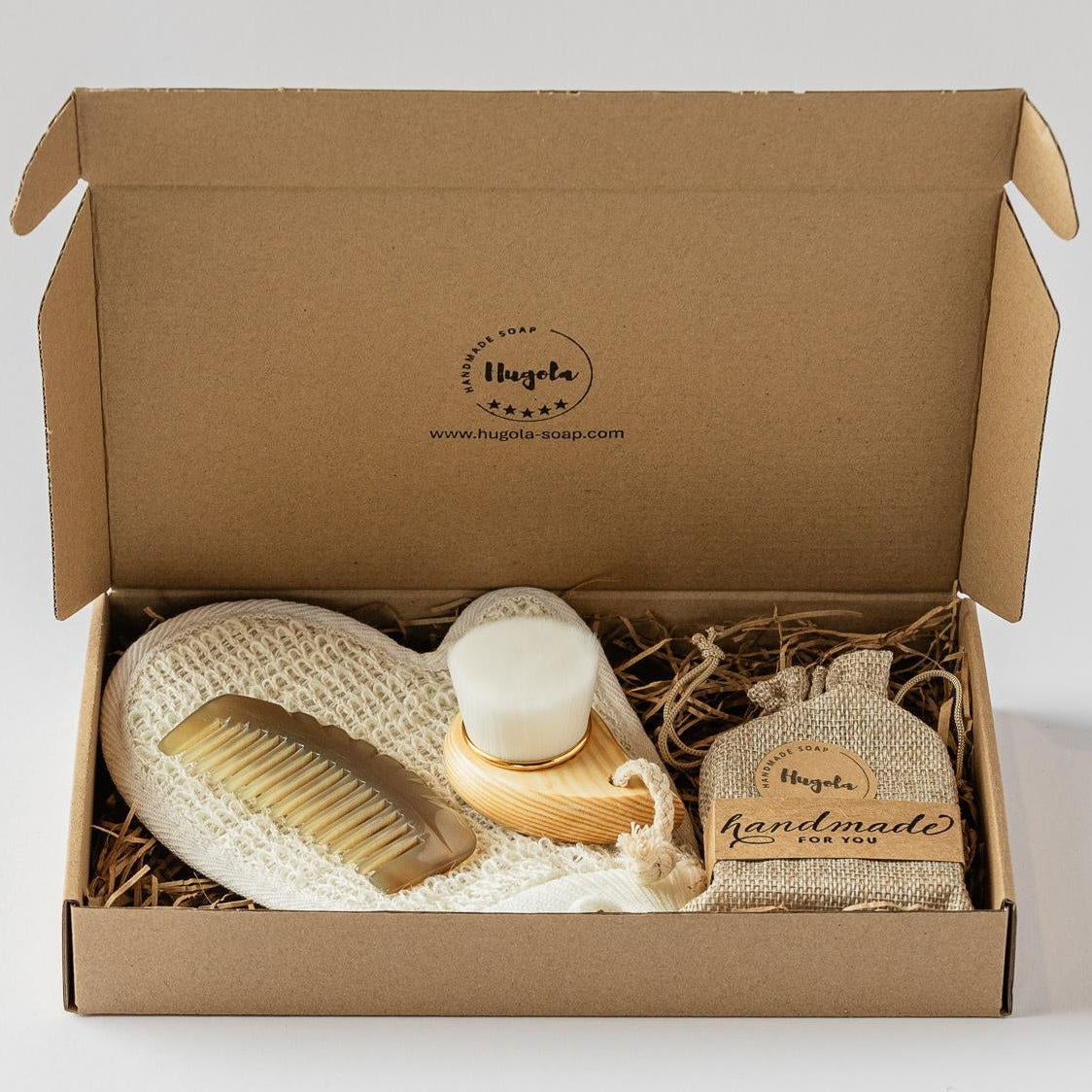 Gift Set Liliana palm‑free handmade soaps styled with wellness items for gifting