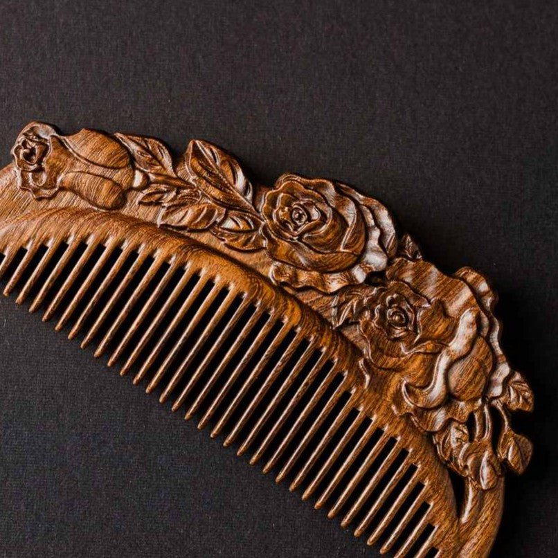 Small Carved Sandalwood Comb
