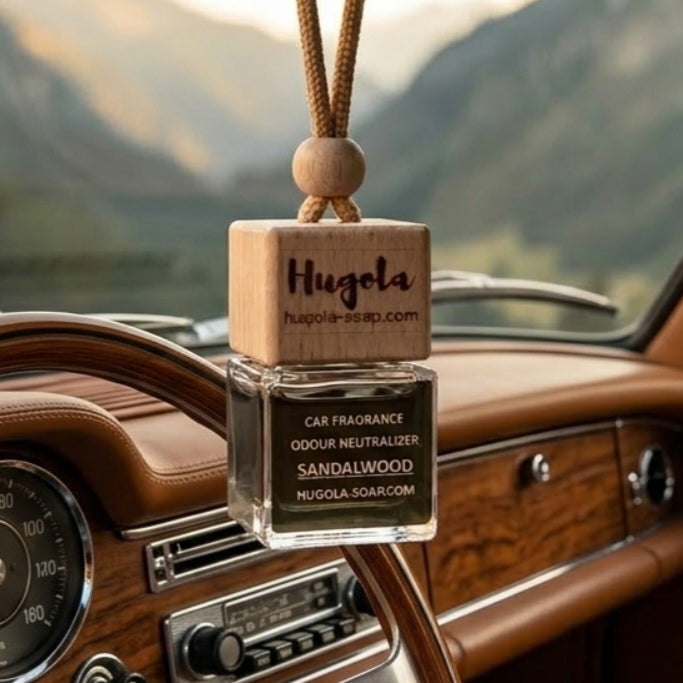 Car Fragrances collection, natural hanging car fragrance diffusers with wooden caps