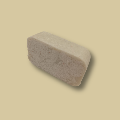 Lemongrass Mint Glow travel size handmade soap bar by Hugola – angled view
