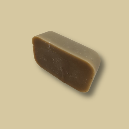 Earth & Cherry travel size handmade soap bar by Hugola – angled view