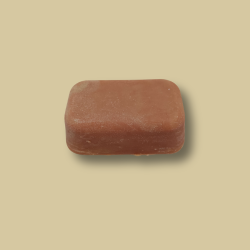 Golden Sandalwood travel size handmade soap bar by Hugola – top view