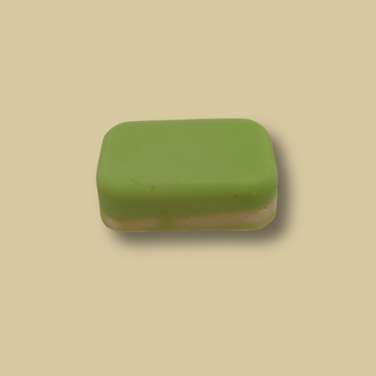 Emerald Jasmin travel size handmade soap bar by Hugola – top view