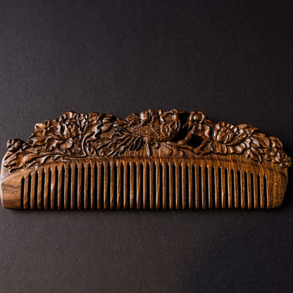 Large Carved Sandalwood Comb