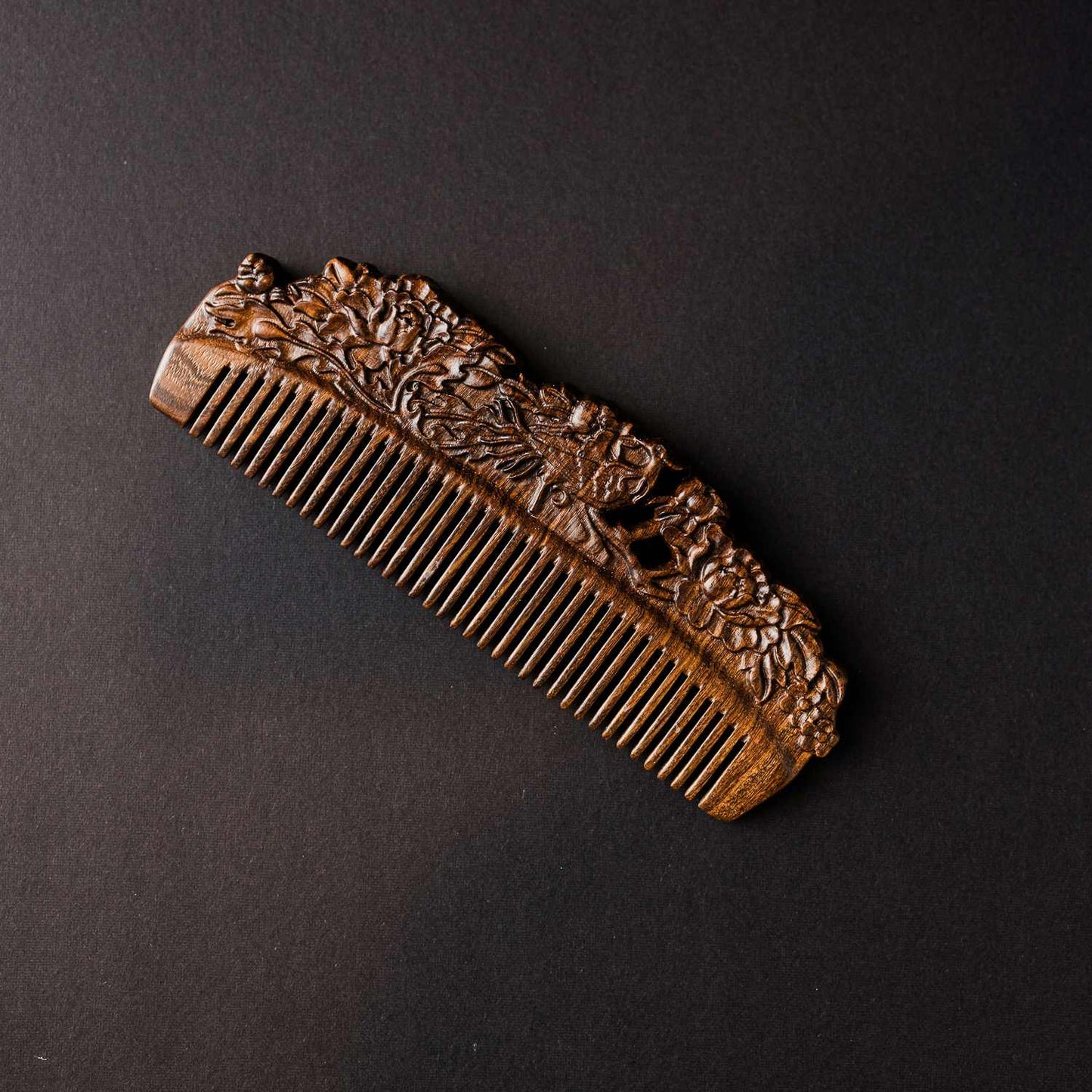 Large Carved Sandalwood Comb