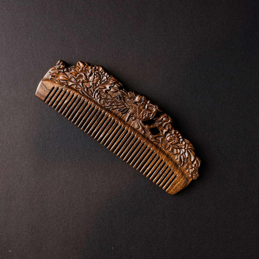 Large Carved Sandalwood Comb