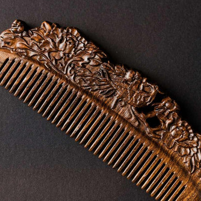 Large Carved Sandalwood Comb