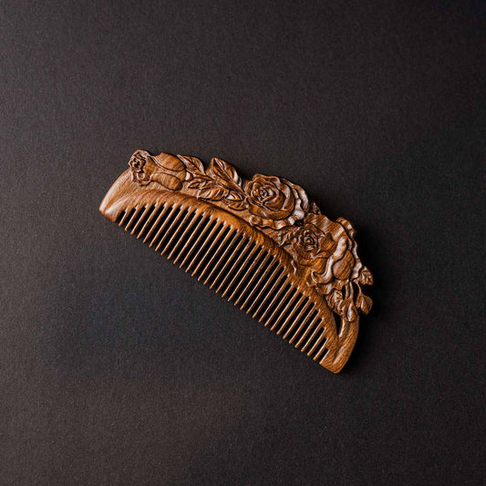 Small Carved Sandalwood Comb