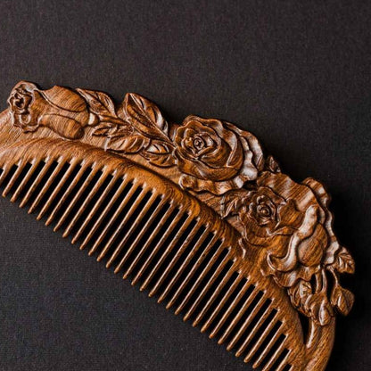 Small Carved Sandalwood Comb