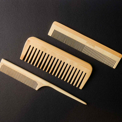 Bamboo Hair Comb 3-piece Set