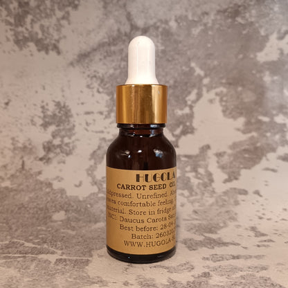 15ml carrot seed oil dropper bottle for glowing skin and anti-aging care