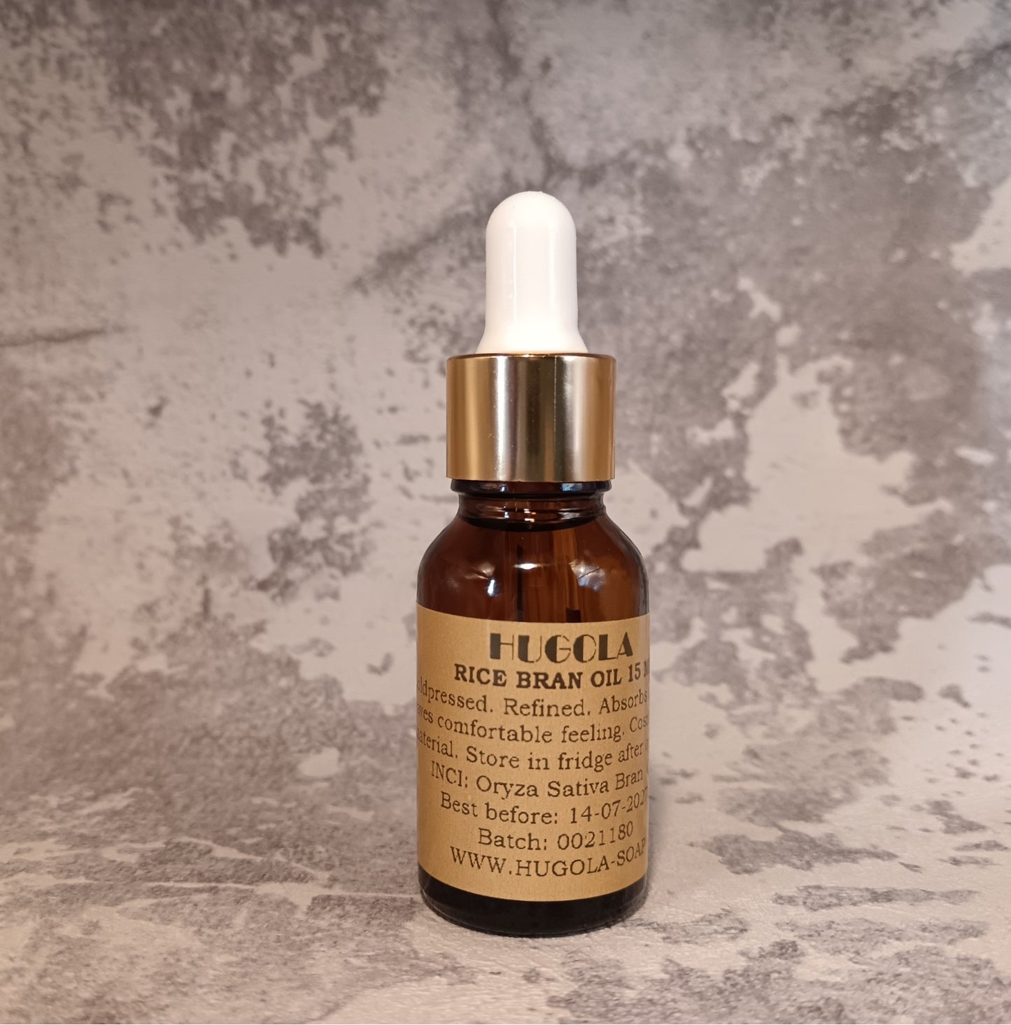 15ml rice bran oil dropper bottle for brightening skin and hair care